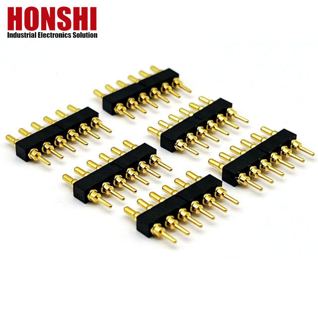 Kobieta Pogo Pin Connector 6P Złote pokryte H2.5 Dip Typ Kontakt mosiężny dla PCB wysokiego prądu