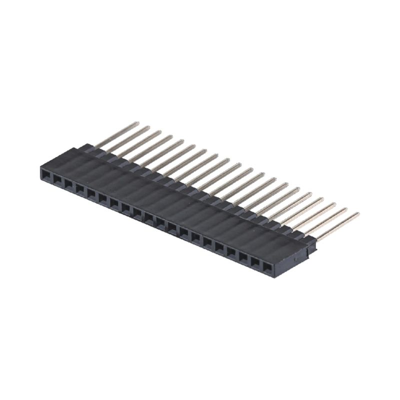 Pojedynczy wiersz 180 stopni 40P Kobieta łącznik głowicy 2.54mm Pitch 8.5mm Wysokość plastikowa