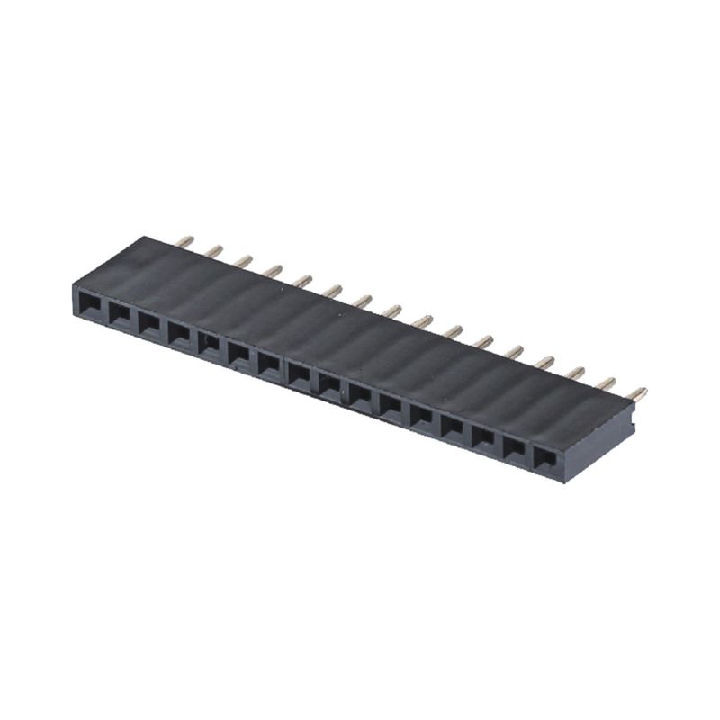 Kobieta łącznik nagłówkowy 1 * 40 PA6T Czarny łącznik prawego kąta 2,54 mm Pitch H8,5 mm