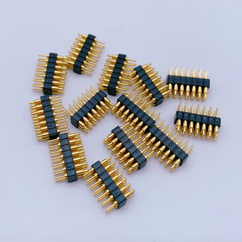 Zamówione 2,0 mm Pitch Brass Pogo Pin 2 Row 14Pin Spring Loaded Connectors Mężczyzna