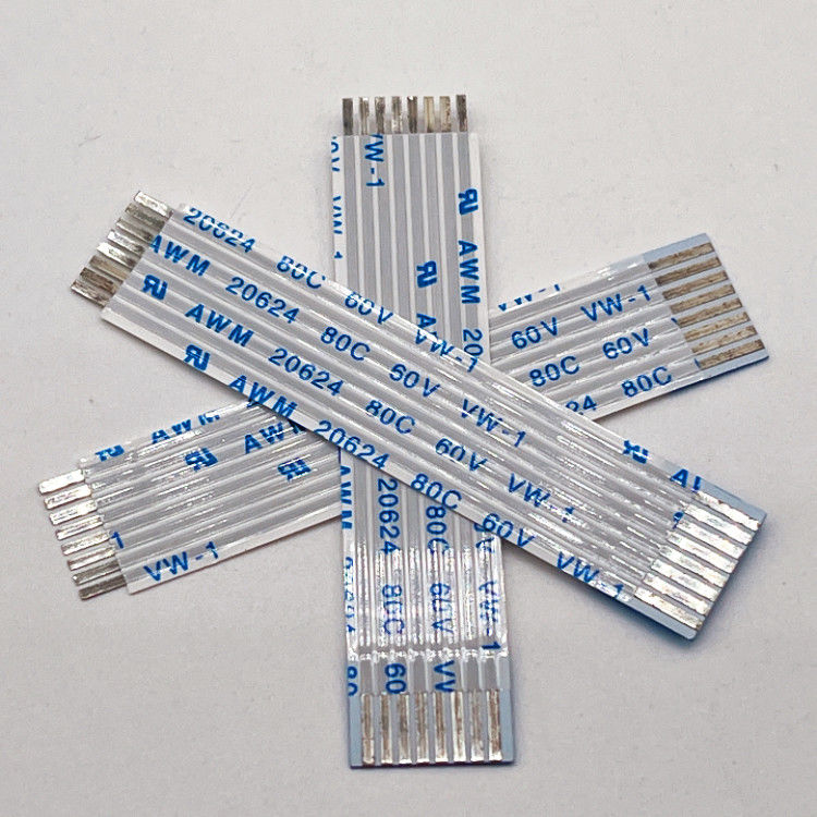 UL20624 1,25 mm 8pin FFC kabel wstążkowy 80C 60V 100mm kabel wstążkowy elastyczny płaski