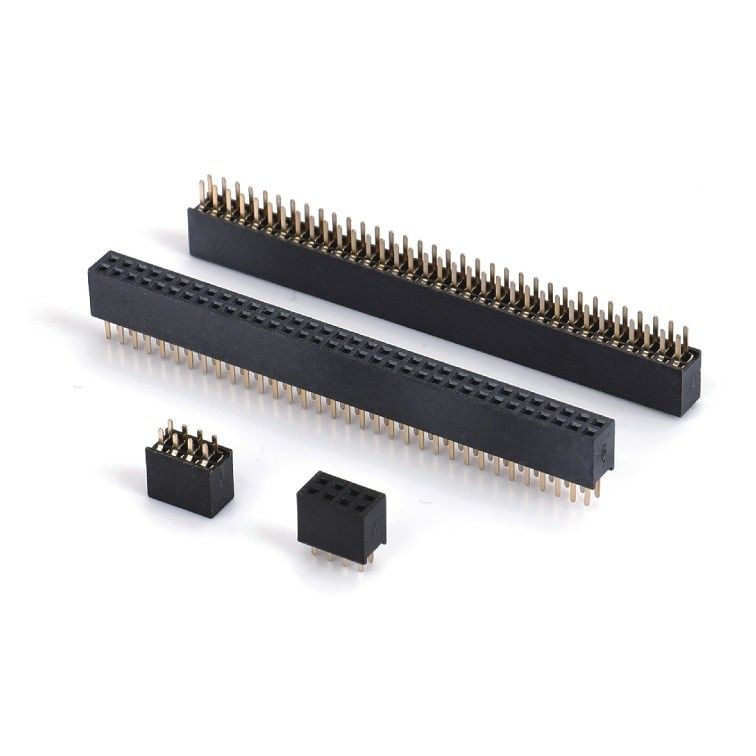 1.0 Kobieta Głowa Głównie Podwójne Rzędy Prosta PA6T Czarny 2pin-100pin Board To Board