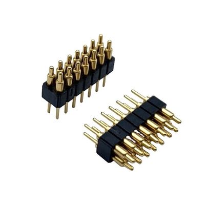 2.54mm H2.5 2x7Pin Pogo Pin Connector Brass Spring Loaded Electronic Straight Dip PCB